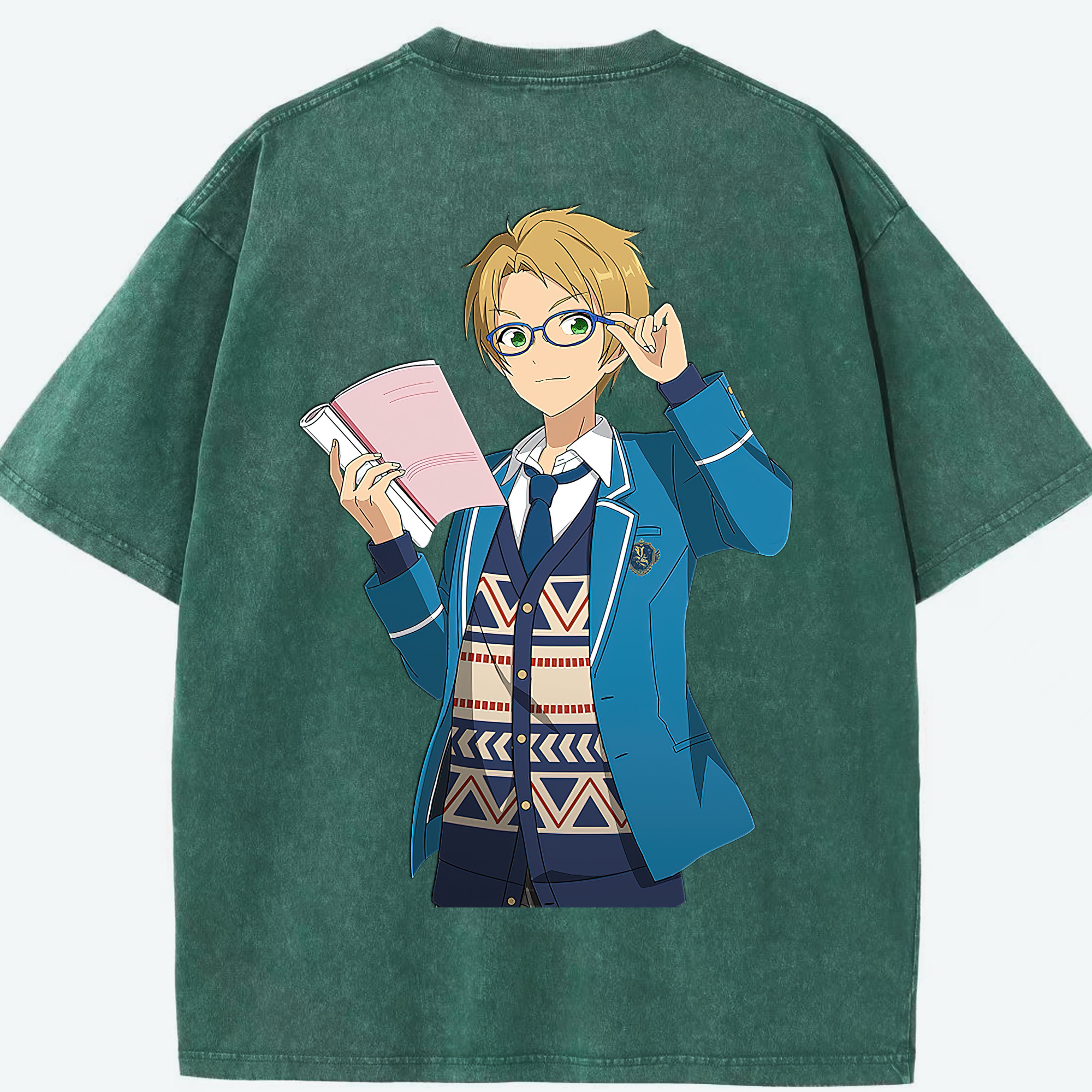 （画像用） あんさんぶるスターズ! Ensemble Stars 綿100% ヴィンテージ風 半袖Tシャツ（背面プリント）
